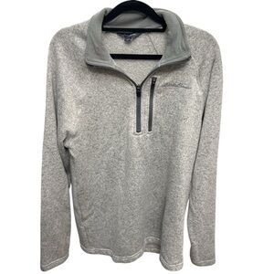 Eddie Bauer Medium Pull Over Zip Up Polyester Knit lightweight Fleece Lined